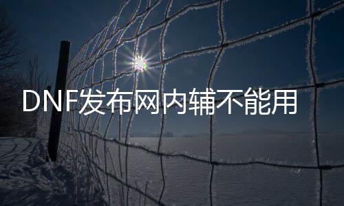 DNF发布网内辅不能用（DNF发布网内部帮助）