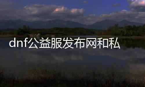 dnf公益服发布网和私服有什么区别,如何选择适合本身的地下城私服