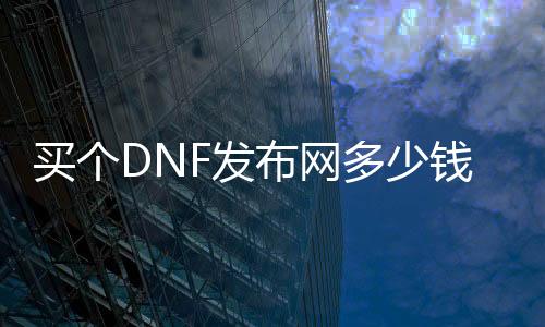 买个DNF发布网几多钱