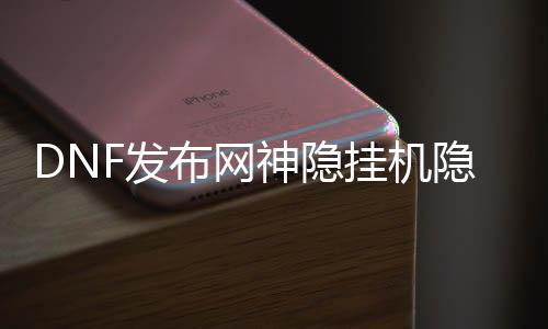 DNF发布网神隐挂机隐身私服帮助（DNF发布网隐世帮助）